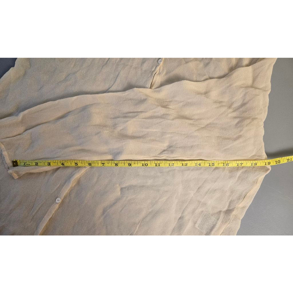 Women's Eileen Fisher Organic Linen Long Shirt Dress Ivory Medium - Picture 13 of 16